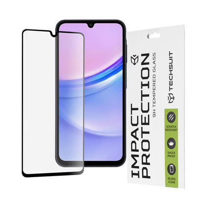 Протектор за екран Techsuit за Samsung Galaxy M15 / A15 5G A156 / A15 A155 / A25 A256, закалено стъкло, Full Glue, 111D, черен
