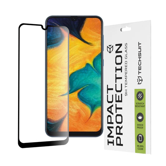 Протектор за екран Techsuit за Samsung Galaxy M31 M315 / M21 M215 / A50s A507 / A30s A307, закалено стъкло, пълно залепване, 111D, черен