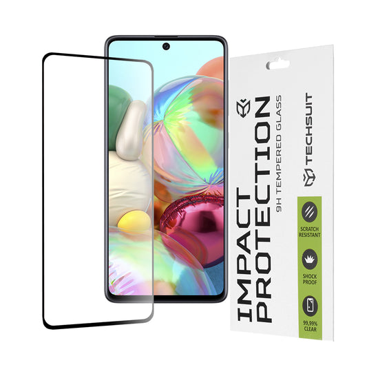 Протектор за екран Techsuit за Samsung Galaxy M51 M515 / A71 5G A716 / Note10 Lite N770, закалено стъкло, Full Glue, 111D, черен