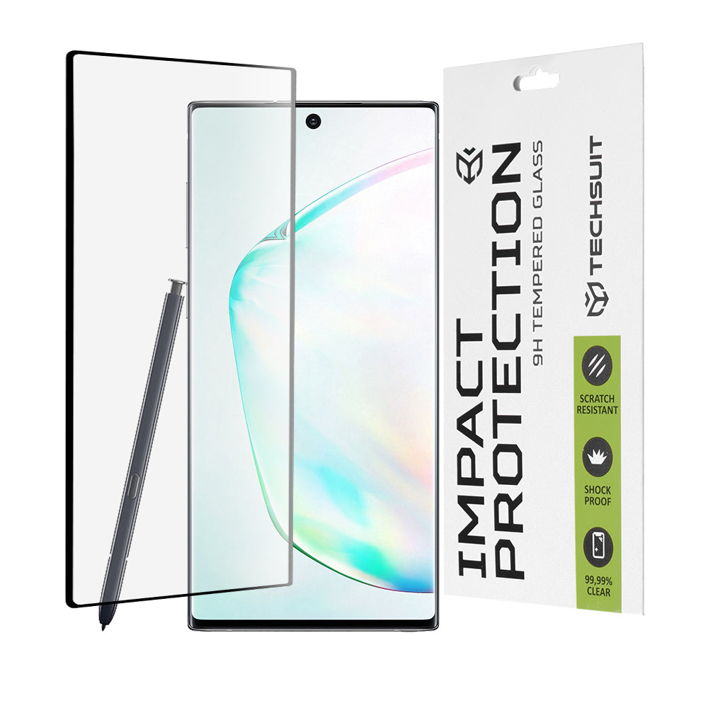 Протектор за екран Techsuit за Samsung Galaxy Note 10+ 5G N976 / Note 10+ N975, закалено стъкло, пълно залепване, 111D, черен