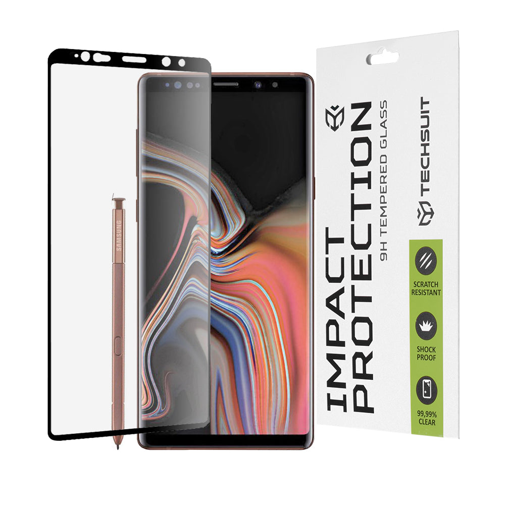 Протектор за екран Techsuit за Samsung Galaxy Note 9 N960, закалено стъкло, Full Glue, 111D, черен
