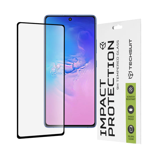 Протектор за екран Techsuit за Samsung Galaxy S10 Lite G770, закалено стъкло, пълно залепване, 111D, черен