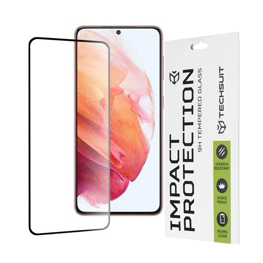 Протектор за екран Techsuit за Samsung Galaxy S21 5G G991, закалено стъкло, Full Glue, 111D, черен