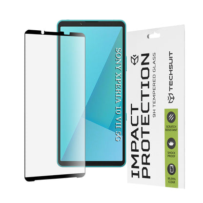 Протектор за екран Techsuit за Sony Xperia 10 VII, закалено стъкло, Full Glue, 111D, черен