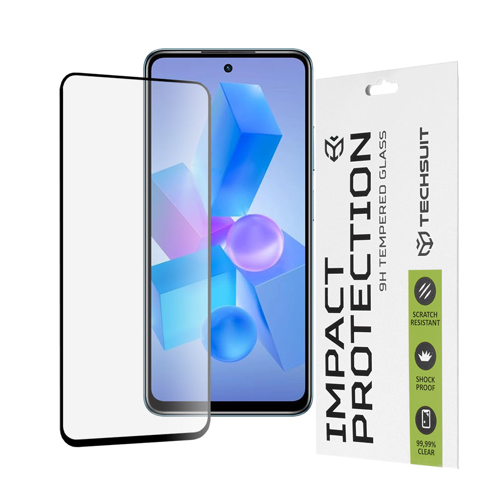 Протектор за екран Techsuit за Tecno Spark 20 Pro / Pova 5 Pro / Hot 40 / Hot 40 Pro, закалено стъкло, пълно залепване, 111D, черен