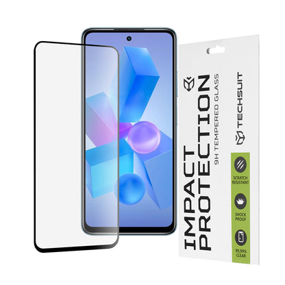 Протектор за екран Techsuit за Tecno Spark 20 Pro / Pova 5 Pro / Hot 40 / Hot 40 Pro, закалено стъкло, пълно залепване, 111D, черен