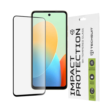 Протектор за екран Techsuit за Tecno Spark 20 / Spark Go 2024 / Spark 20C / Smart 8 / Hot 40i, закалено стъкло, пълно залепване, 111D, черен