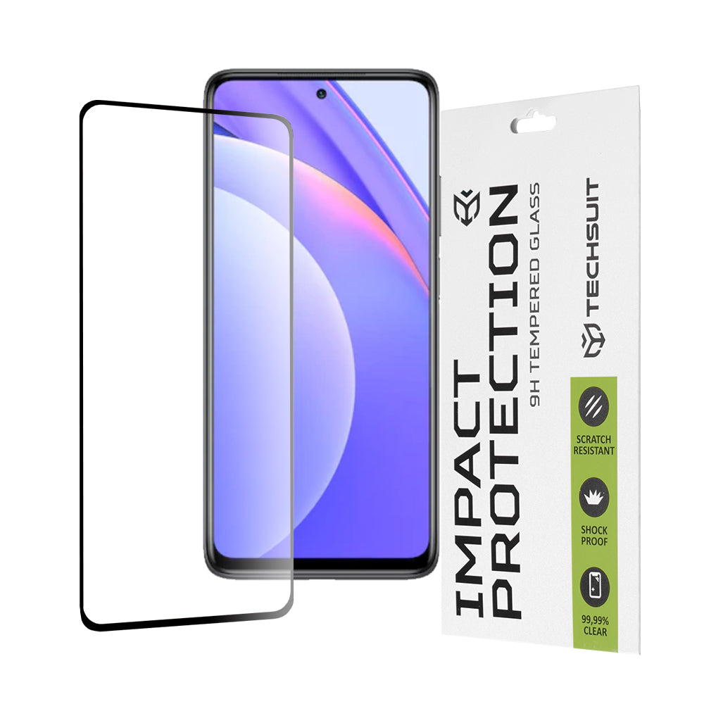 Протектор за екран Techsuit за Xiaomi Mi 10T Lite 5G, закалено стъкло, пълно залепване, 111D, черен