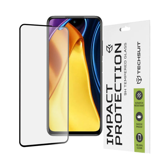 Протектор за екран Techsuit за Xiaomi Poco M3 Pro 5G / Redmi Note 10 5G, закалено стъкло, пълно залепване, 111D, черен