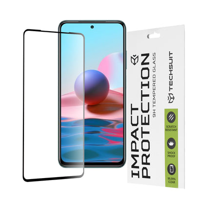 Протектор за екран Techsuit за Xiaomi Poco M5s / Redmi Note 10S / Note 10, закалено стъкло, пълно залепване, 111D, черен