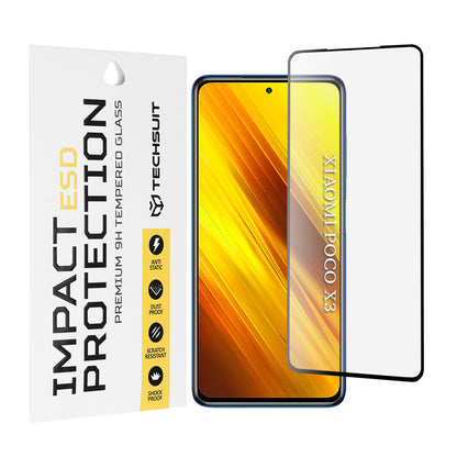 Протектор за екран Techsuit за Xiaomi Poco X3 Pro / X3 NFC / X3, закалено стъкло, пълно залепване, черен