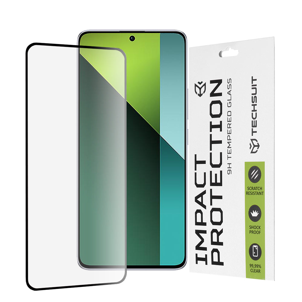 Протектор за екран Techsuit за Xiaomi Poco X6 / Redmi Note 13 Pro 5G, закалено стъкло, пълно залепване, 111D, черен
