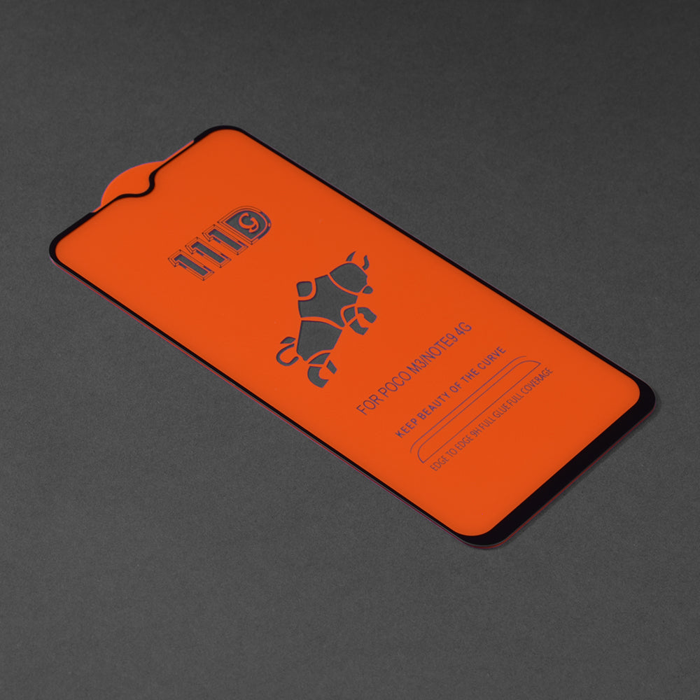 Протектор за екран Techsuit за Xiaomi Redmi 9 Power / 9T / Poco M3, закалено стъкло, пълно залепване, 111D, черен