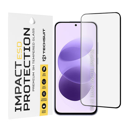 Techsuit Screen Protector for Xiaomi Redmi Note 17 4G / Note 17 5G, Tempered Glass, Full Glue, Black