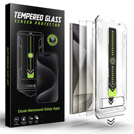 Протектор за екран Techsuit TitanGlass CrystalHD за Samsung Galaxy S24 Ultra S928, закалено стъкло, пълно залепване, комплект от 2 броя