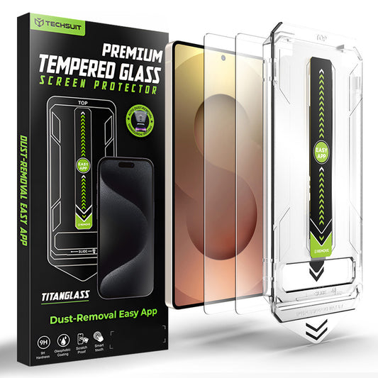 Фолио за защита на екрана Techsuit TitanGlass CrystalHD за Samsung Galaxy S26 Ultra, Закалено стъкло, Пълно лепене, Комплект 2 броя