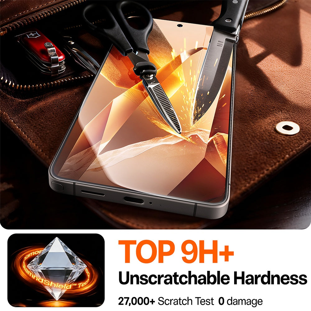 Защитно фолио за екран Torras GlassGo Install Master за Samsung Galaxy S26, закалено стъкло, пълно залепване, прозрачно