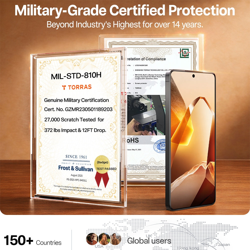 Защитно фолио за екран Torras GlassGo Install Master за Samsung Galaxy S26, закалено стъкло, пълно залепване, прозрачно