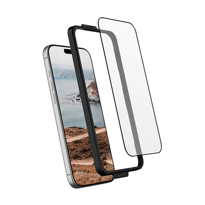 Фолио за защита на екрана Urban Armor Gear Shield за Apple iPhone 17 Pro Max, Закалено стъкло, Пълно лепене, Черно