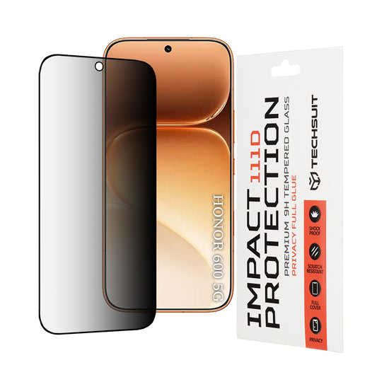 Протектор Privacy Techsuit за Honor 600 Pro / 600, закалено стъкло, пълно залепване, 111D