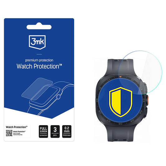 Протектор 3MK FlexibleGlass за Samsung Galaxy Watch Ultra2, комплект от 3 броя, гъвкаво стъкло