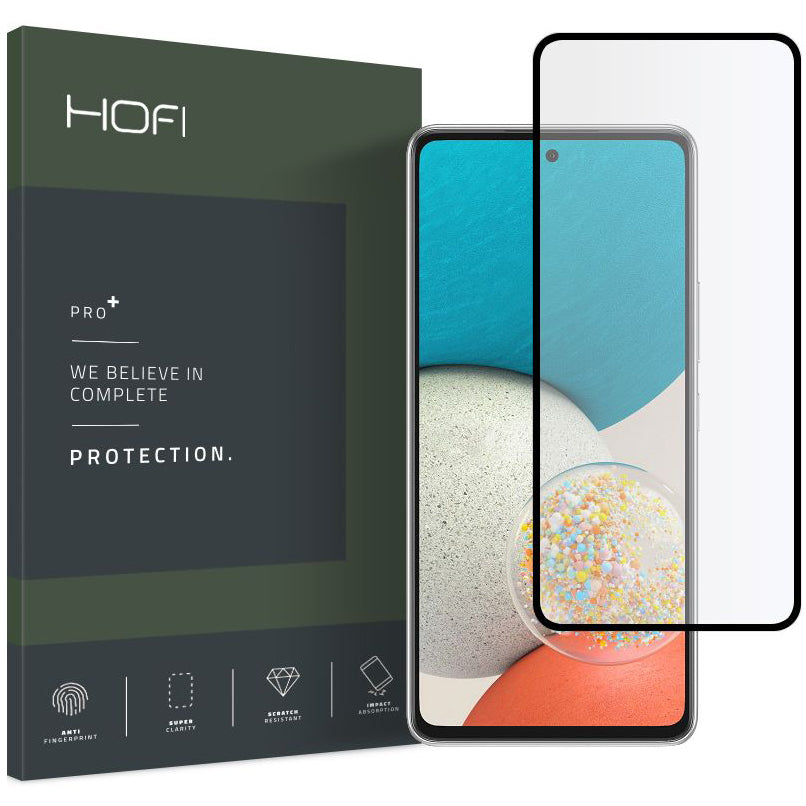 СКРИЙН ПРОТЕКТОР HOFI PRO+ за Samsung Galaxy A53 5G A536, защитно стъкло, пълно залепване, черен