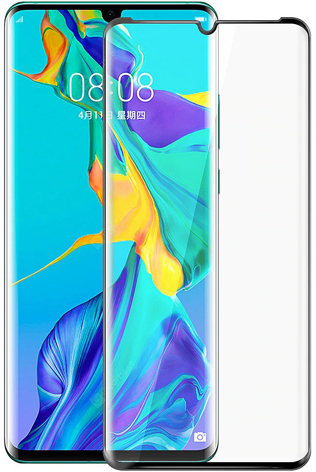 OEM Screen Protector за Huawei P30 Pro, закалено стъкло, пълно залепване, 5D, черен