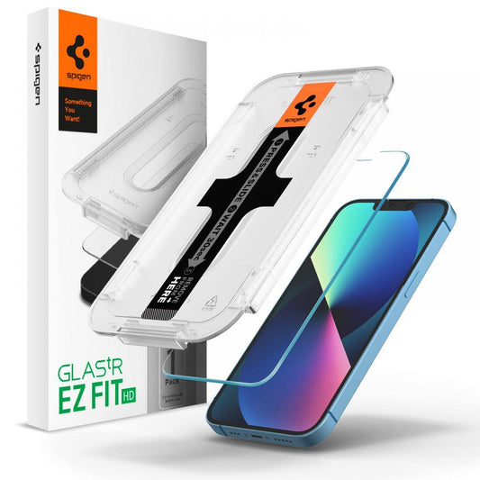 Spigen EZ FIT Screen Protector за Apple iPhone 14 / 13 Pro / 13, стъкло, пълно лепило AGL03724