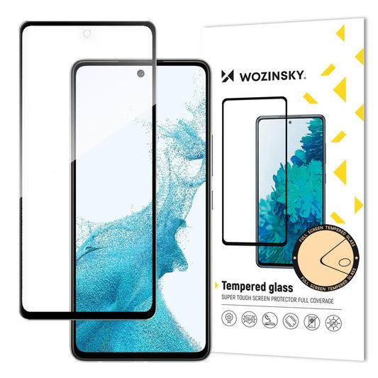 WZK Screen Protector за Samsung Galaxy A53 5G A536, защитно стъкло, пълно залепване, черен