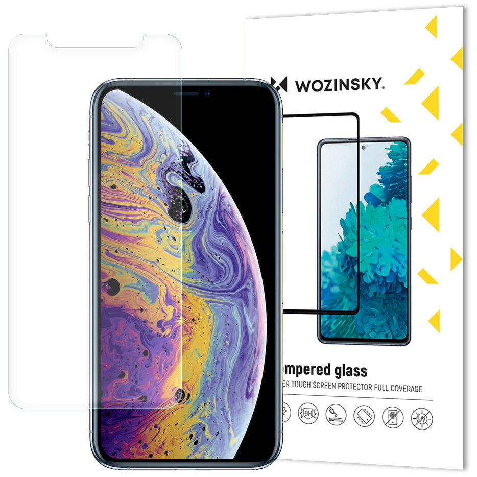 WZK Защитен екран за Apple iPhone 11 Pro / XS / X, стъклен, с пълно залепване