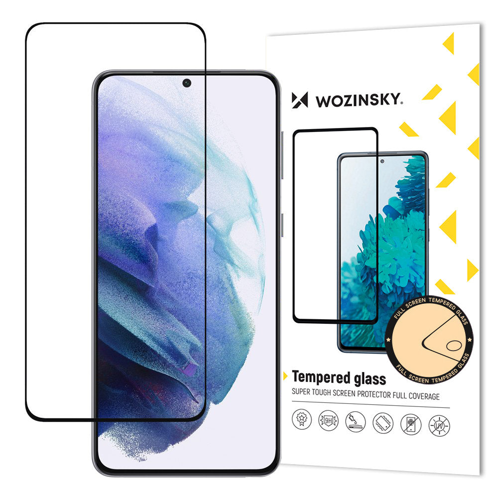 WZK Screen Protector за Samsung Galaxy S23+ S916, защитно стъкло, пълно залепване, черен