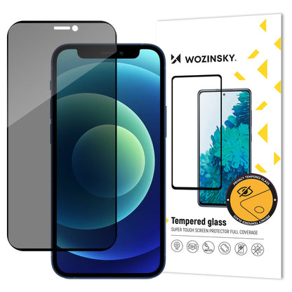 WZK AntiSpy Privacy Screen Protector за Apple iPhone 12 / 12 Pro, екранирано стъкло, пълно залепване