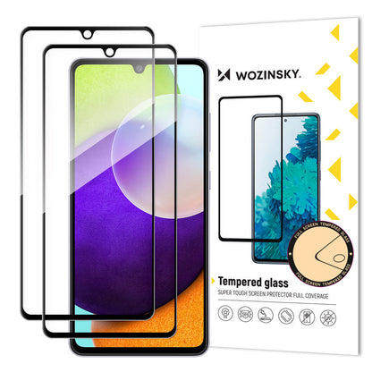 WZK Screen Protector за Samsung Galaxy A33 5G A336, защитно стъкло, пълно лепило, комплект 2 броя, подходящ за калъф, черен