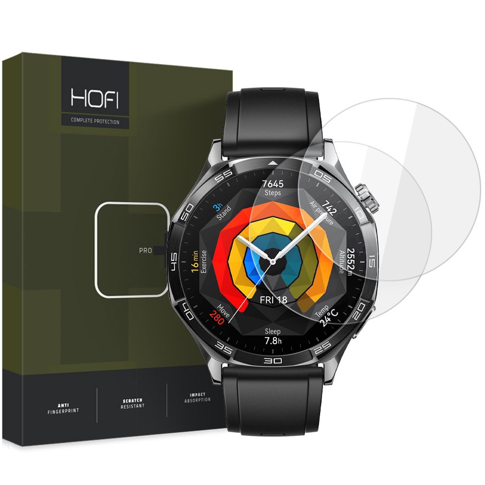 HOFI Glass PRO+ Защитно фолио за Huawei Watch GT 5 46mm, комплект 2 броя, защитено стъкло 