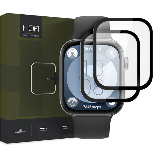 HOFI Hybrid PRO+ Защитен капак за Huawei Watch Fit 3, комплект 2 броя, пластмасов, черен 