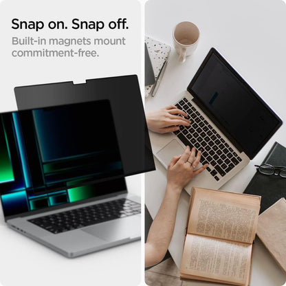 Фолио за защита на екрана Privacy Spigen Safe View Magnetic за Apple MacBook Pro 14inch (2022) / (2024) / (2023) / (2021), Пластмаса AFL06158