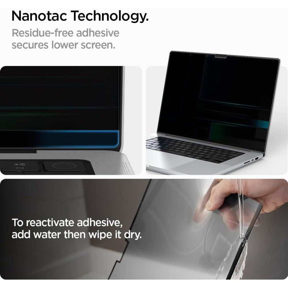 Фолио за защита на екрана Privacy Spigen Safe View Magnetic за Apple MacBook Pro 14inch (2022) / (2024) / (2023) / (2021), Пластмаса AFL06158