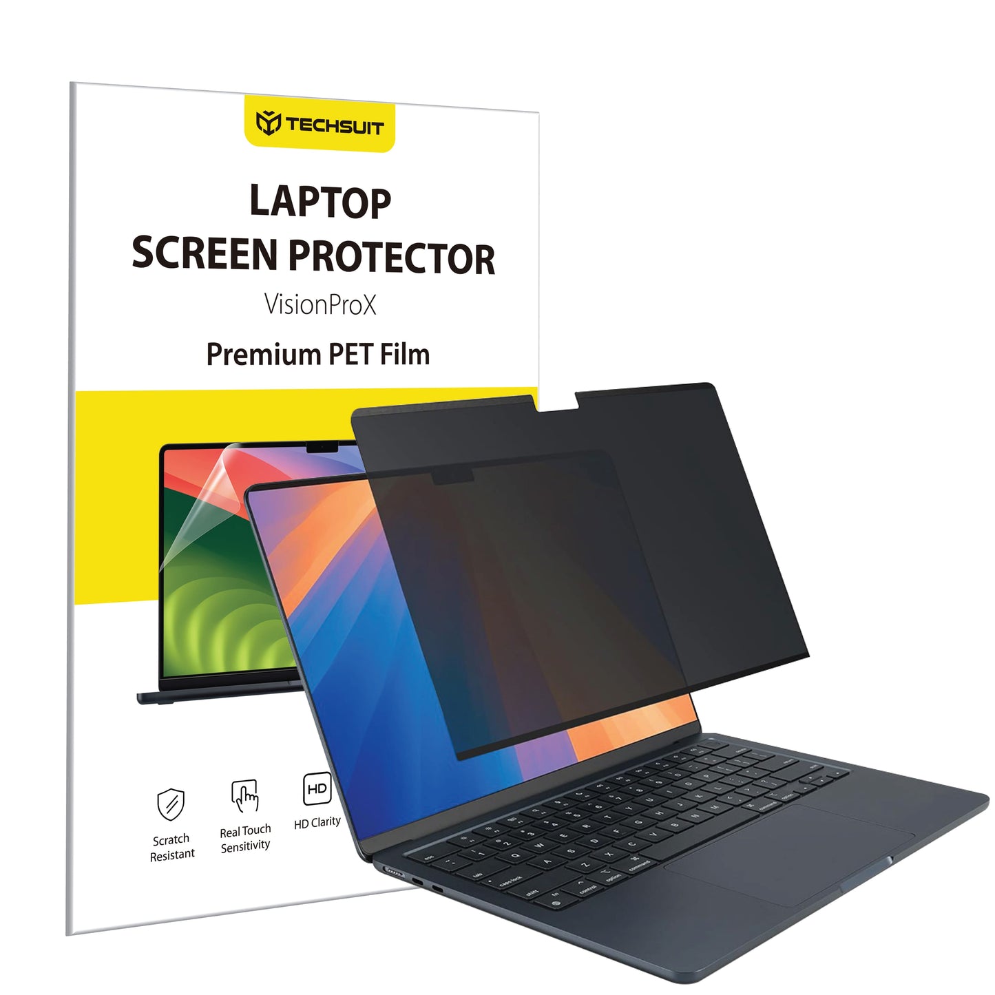 Фолио за защита на екрана Privacy Techsuit VisionProX за Apple MacBook Air M3 13inch (2024), Пластмаса