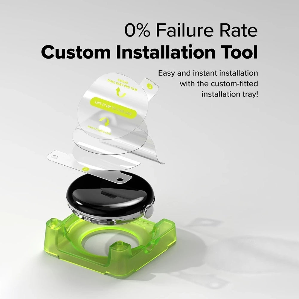 Ringke Dual Easy Pro Protection Film for Google Pixel Watch 4 45mm, Set of 2 pieces, Plastic