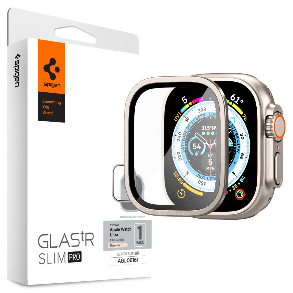 Spigen GLAStR Slim Pro Titanium за Apple Watch Ultra Series, защитно фолио, стъкло, защитен AGL06161 