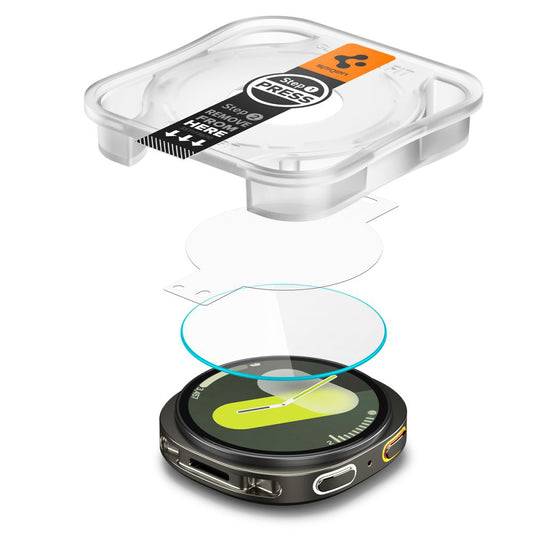 Фолио за защита Spigen GlastR EZ FIT за Samsung Galaxy Watch8 40mm, Комплект 2 броя, Закалено стъкло AGL09876
