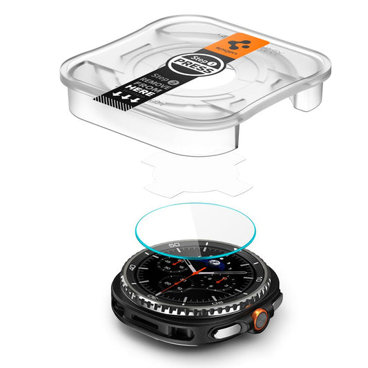 Фолио за защита Spigen GlastR EZ FIT за Samsung Galaxy Watch8 Classic, Комплект 2 броя, Закалено стъкло AGL09877