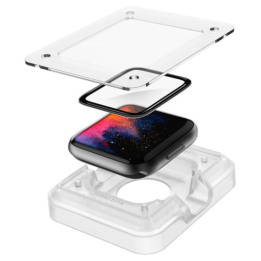Фолио за защита Spigen ProFlex EZ FIT за Apple Watch 44mm Series, Комплект 2 броя, Гъвкаво стъкло, Черно