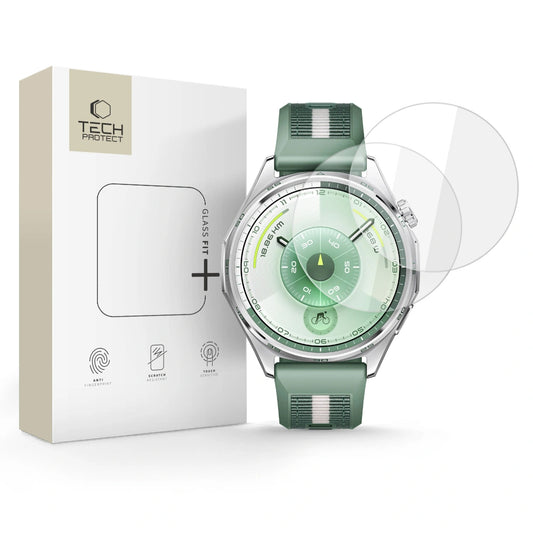 Протекторно фолио Tech-Protect Fit+ за Huawei Watch GT 6 46mm, комплект от 2 броя, закалено стъкло