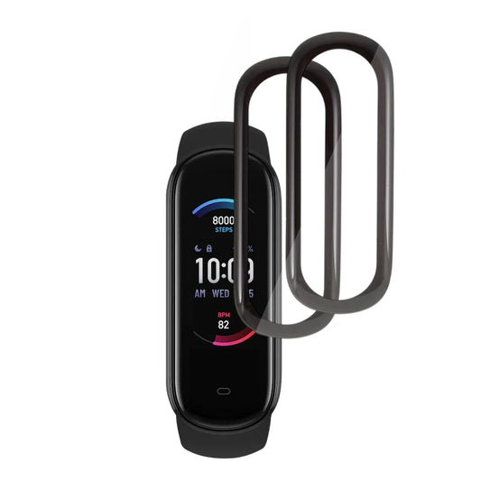 Фолио за защита Techsuit Nano Flex за Amazfit Band 5, Комплект 2 броя, Пластмаса, Черно