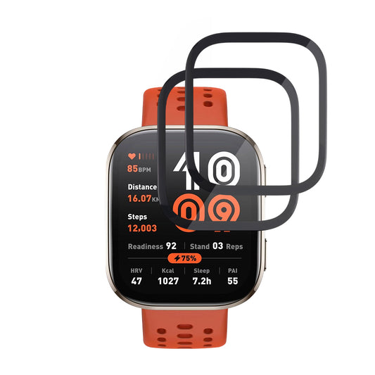 Фолио за защита Techsuit Nano Flex за Amazfit Bip 6, Комплект 2 броя, Пластмаса, Черно