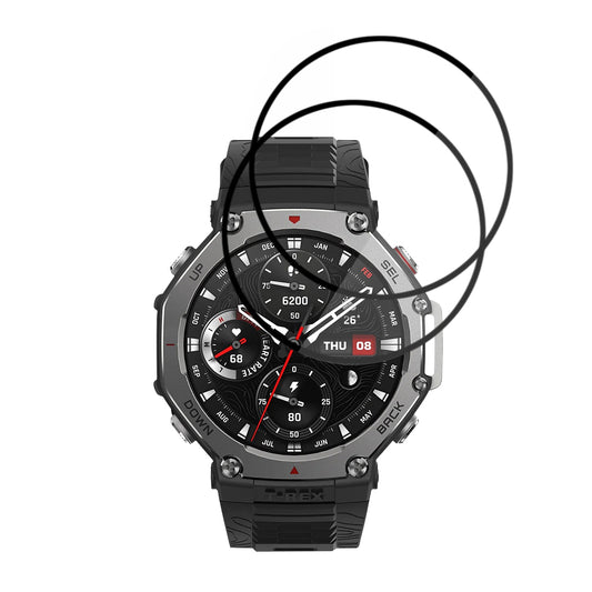 Фолио за защита Techsuit Nano Flex за Amazfit T-Rex 3, Комплект 2 броя, Пластмаса, Черно