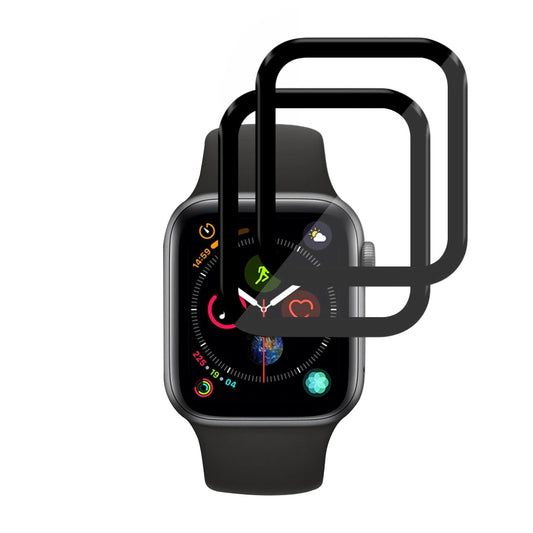 Фолио за защита Techsuit Nano Flex за Apple Watch 40mm Series, Комплект 2 броя, Пластмаса, Черно