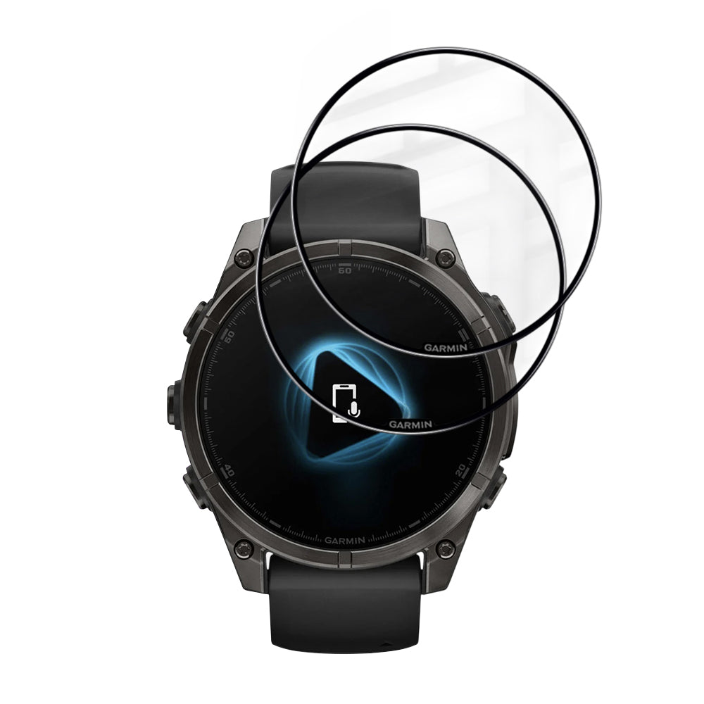 Фолио за защита Techsuit Nano Flex за Garmin Fenix 8 Pro 47mm / 8 47mm, Комплект 2 броя, Пластмаса, Черно