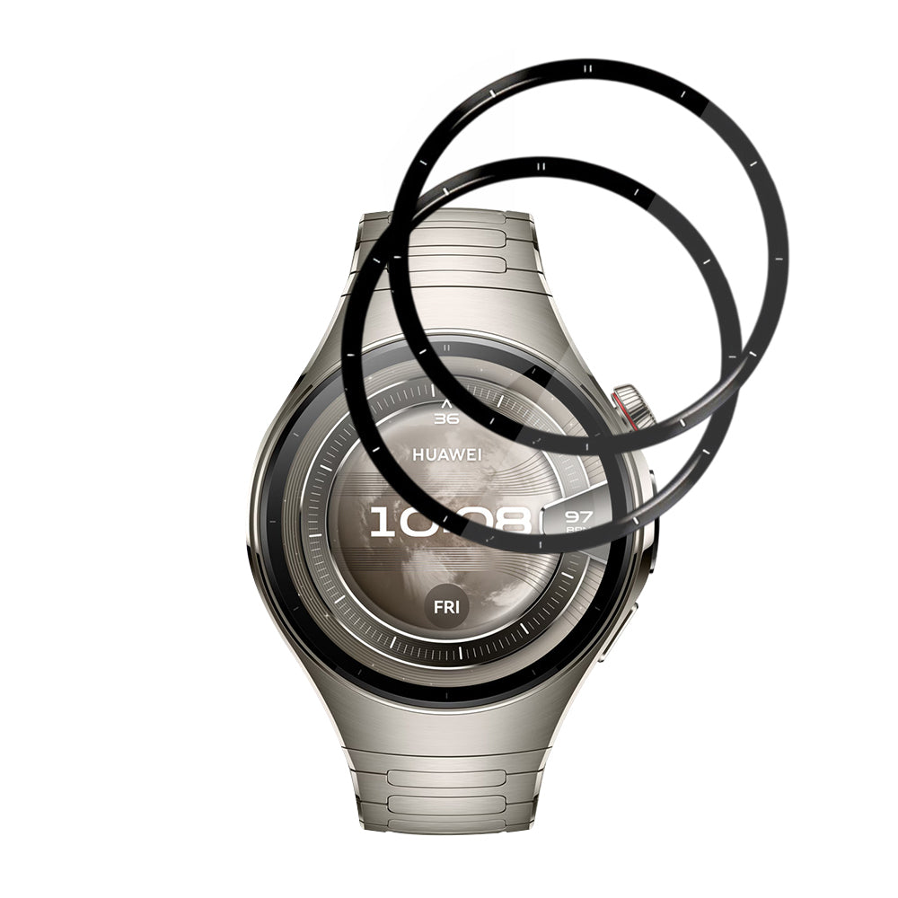 Фолио за защита Techsuit Nano Flex за Huawei Watch 5 46mm, Комплект 2 броя, Пластмаса, Черно